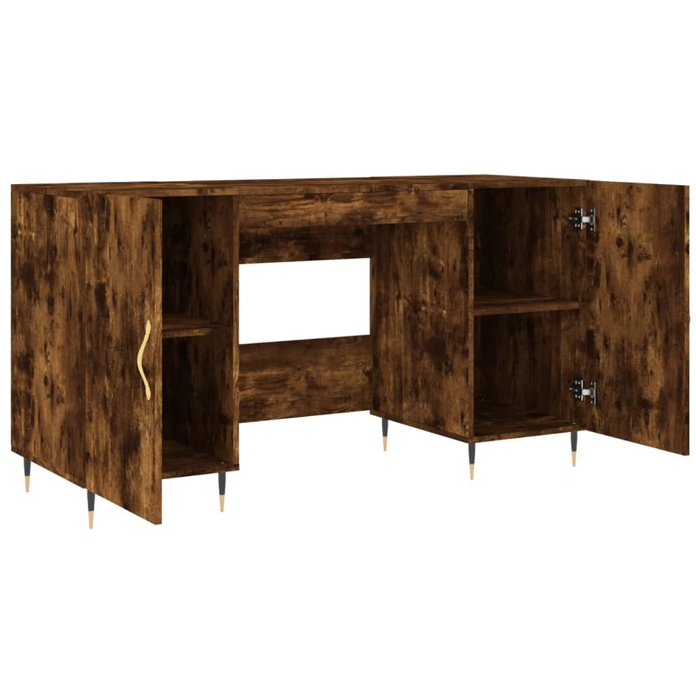 vidaXL 2 Door Computer Desk Smoked Oak Image 4