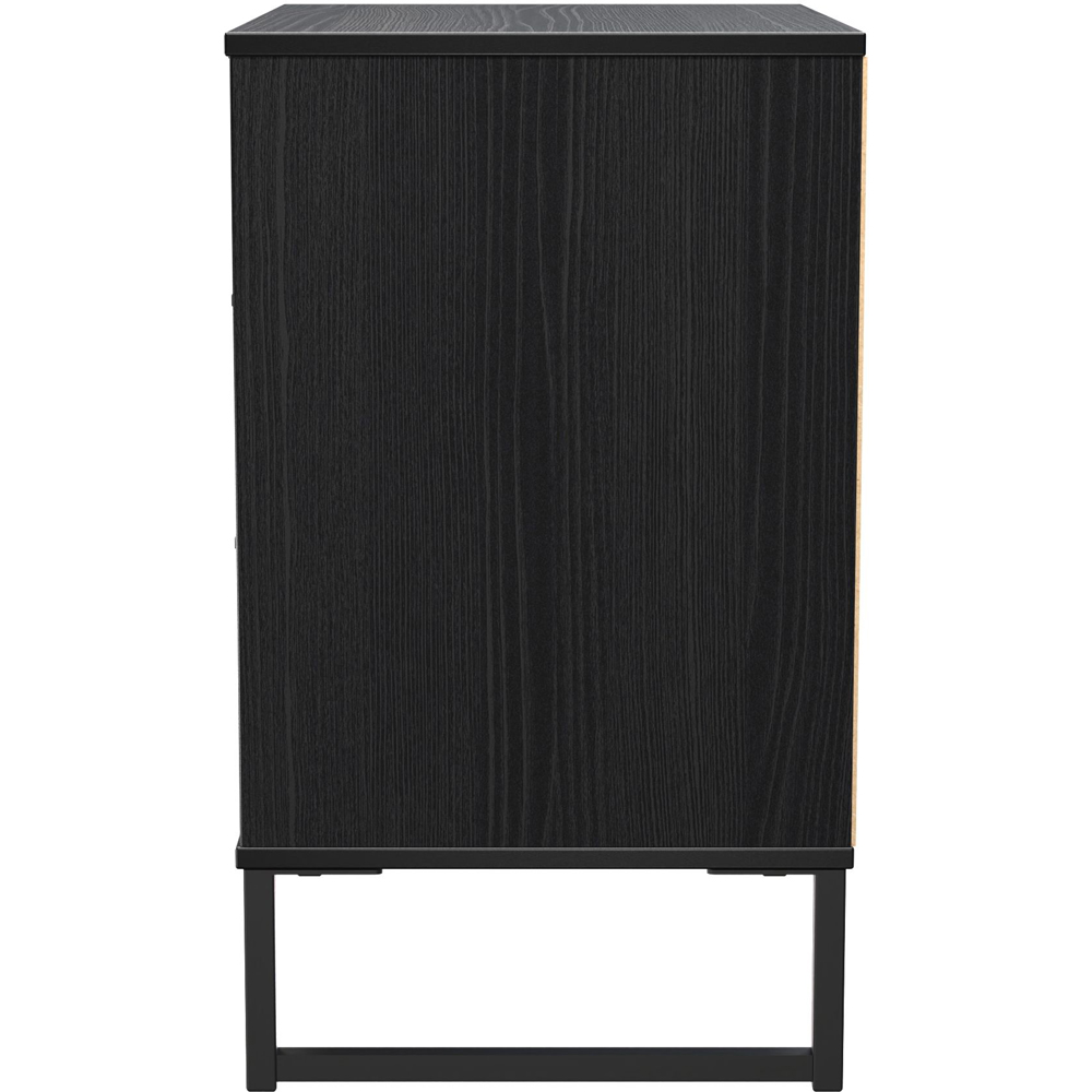 Crowndale Fluted 3 Drawer Black Ash Midi Chest of Drawers Ready Assembled Image 3