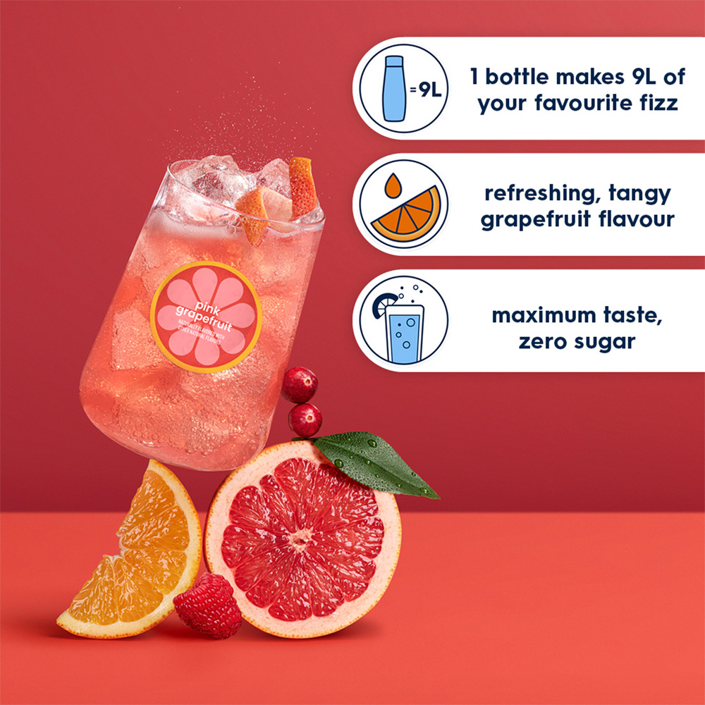 Sodastream Classics Sparkling Drink Mix with Vitamins Pink Grapefruit Image 2