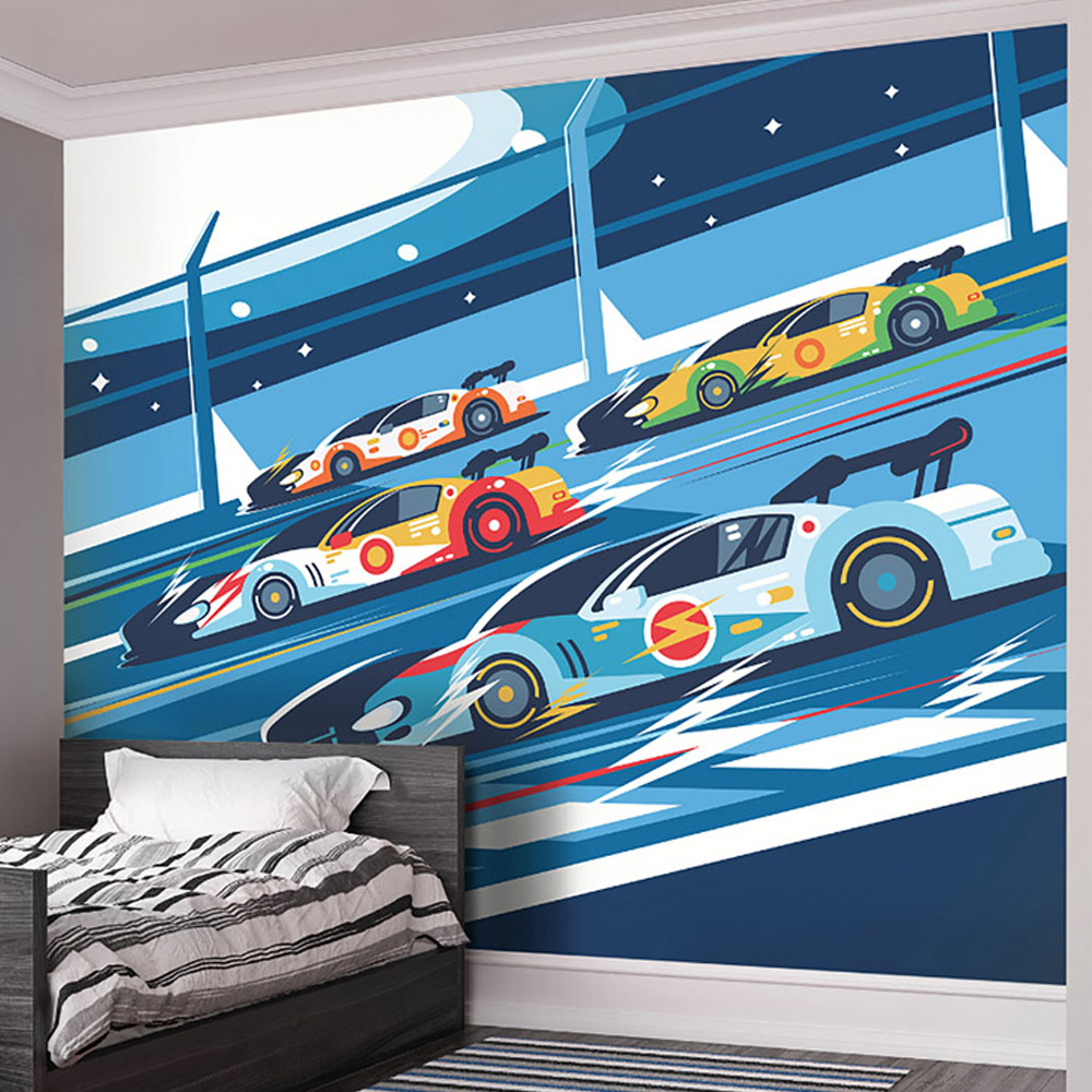 Origin Murals Childrens Alphabet Illustrations Pink Wall Mural Image 1