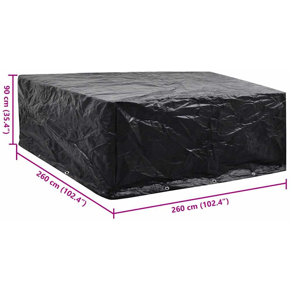 Walplus Black UV Resistant Garden Furniture Cover 260 x 260 x 90cm Image 6