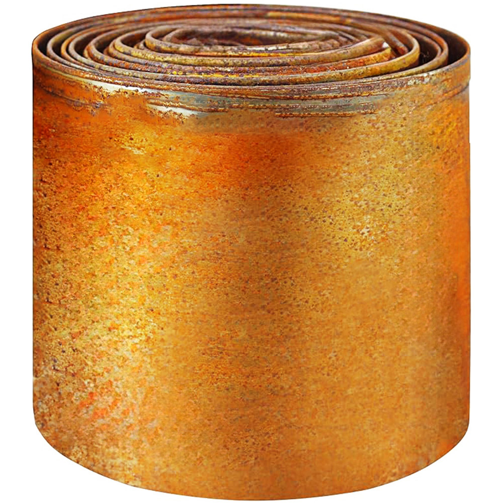 Nicoman Pre Rust Corten Metal Lawn Edging Garden Border Roll 5m Image 1
