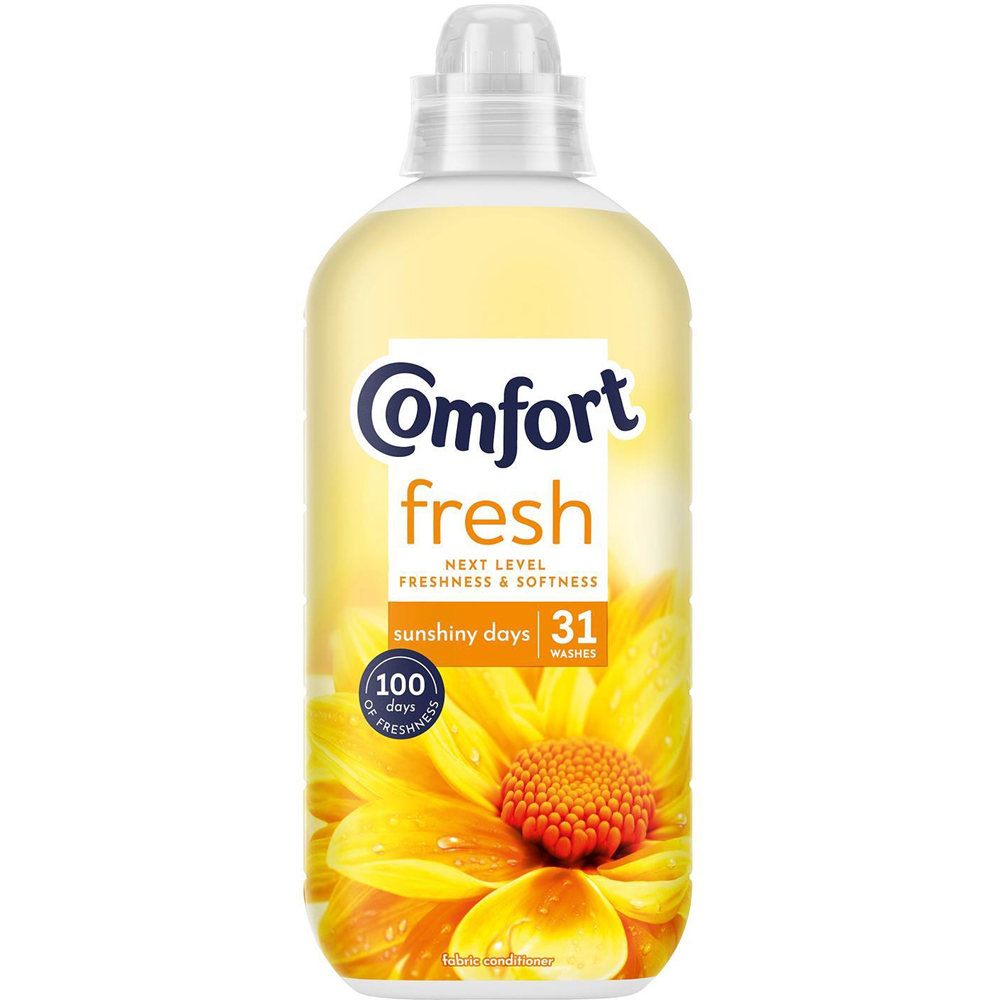 Comfort Fresh Sunshiny Days Liquid Fabric Conditioner 31 Washes 930ml 8 Pack Image 2