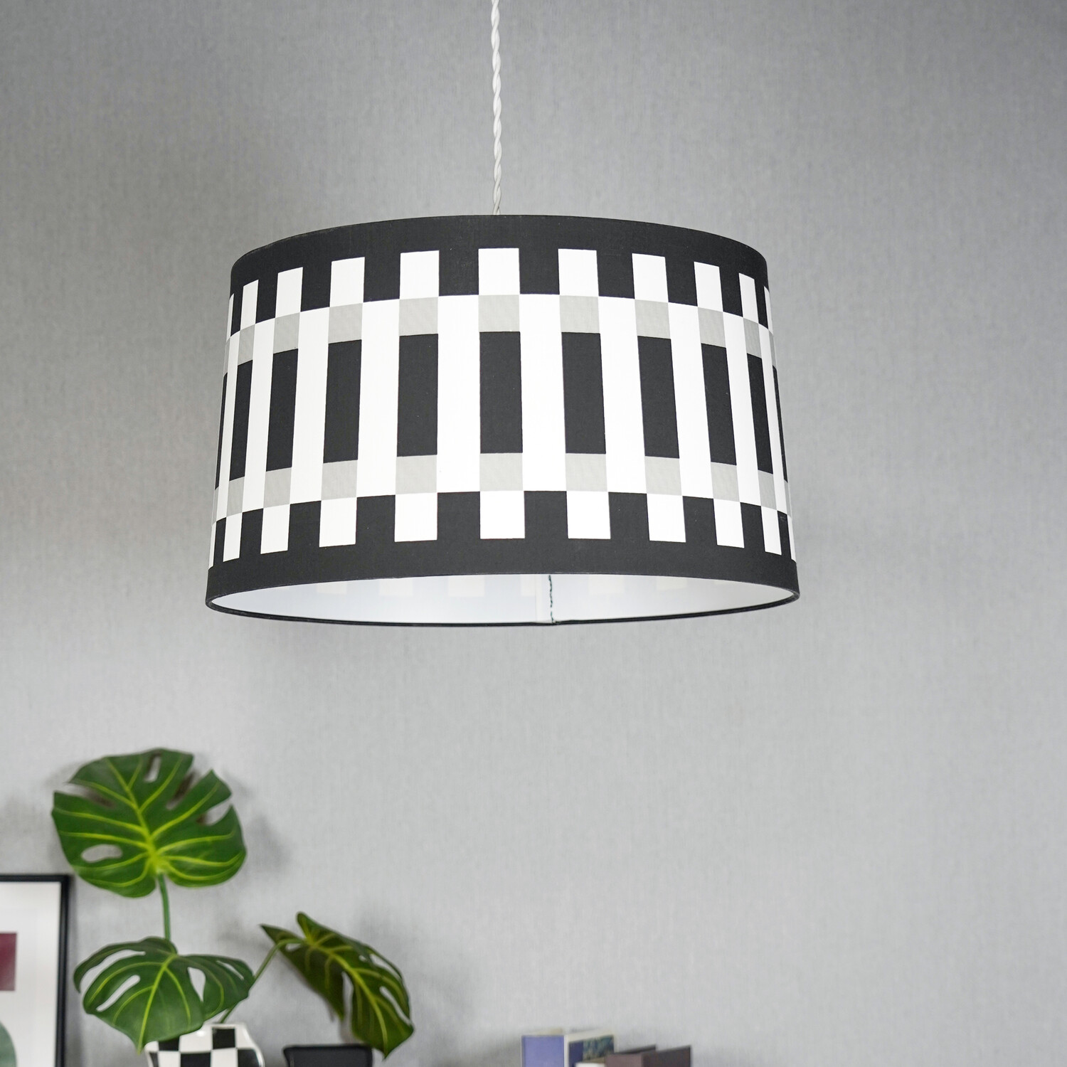 Abstract Stripe Monochrome Shade Black Image 6