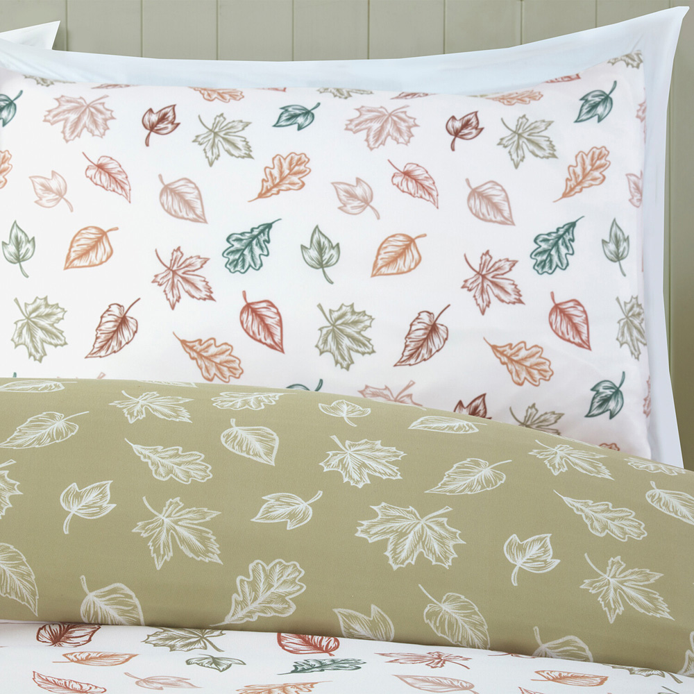 Falling Leaves Duvet Set Green Double Image 3