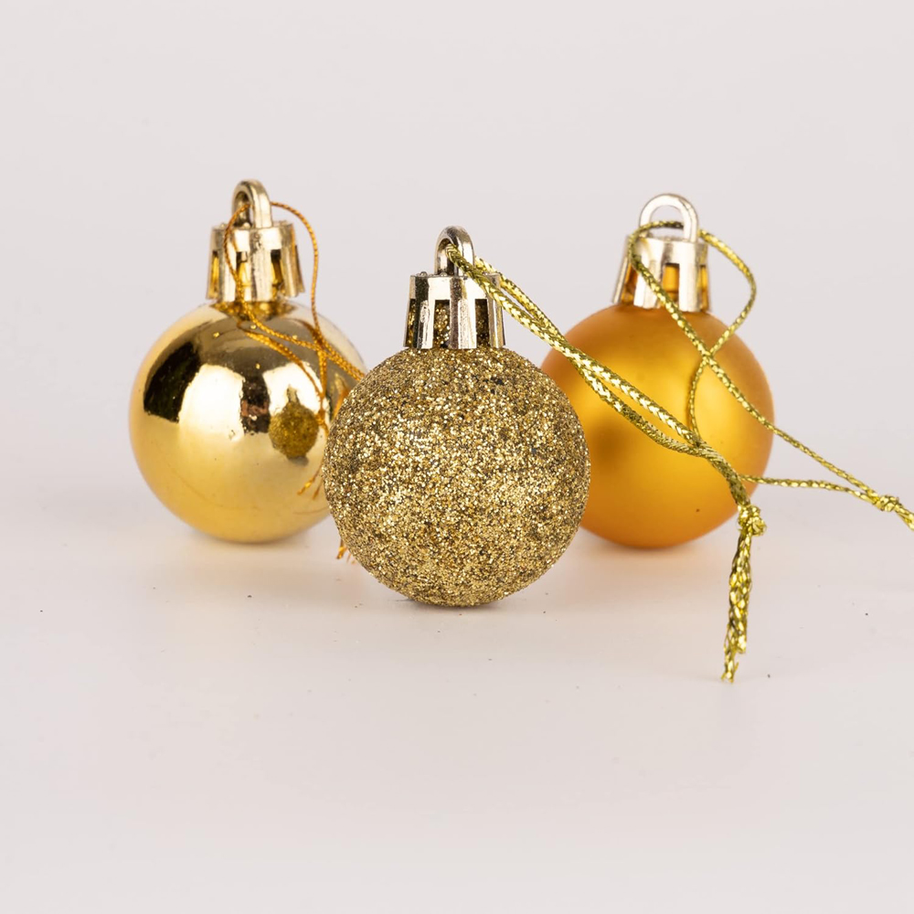 Shatchi Deep 3cm Gold Shatterproof Christmas Bauble 24 Pack Image 4