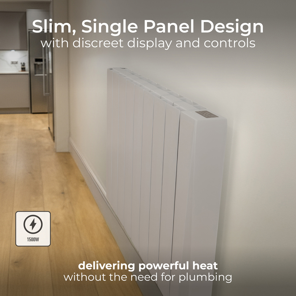 Masterplug SmartEnergy Comfort 8 Fin White Oil Filled Radiator 1500W Image 8