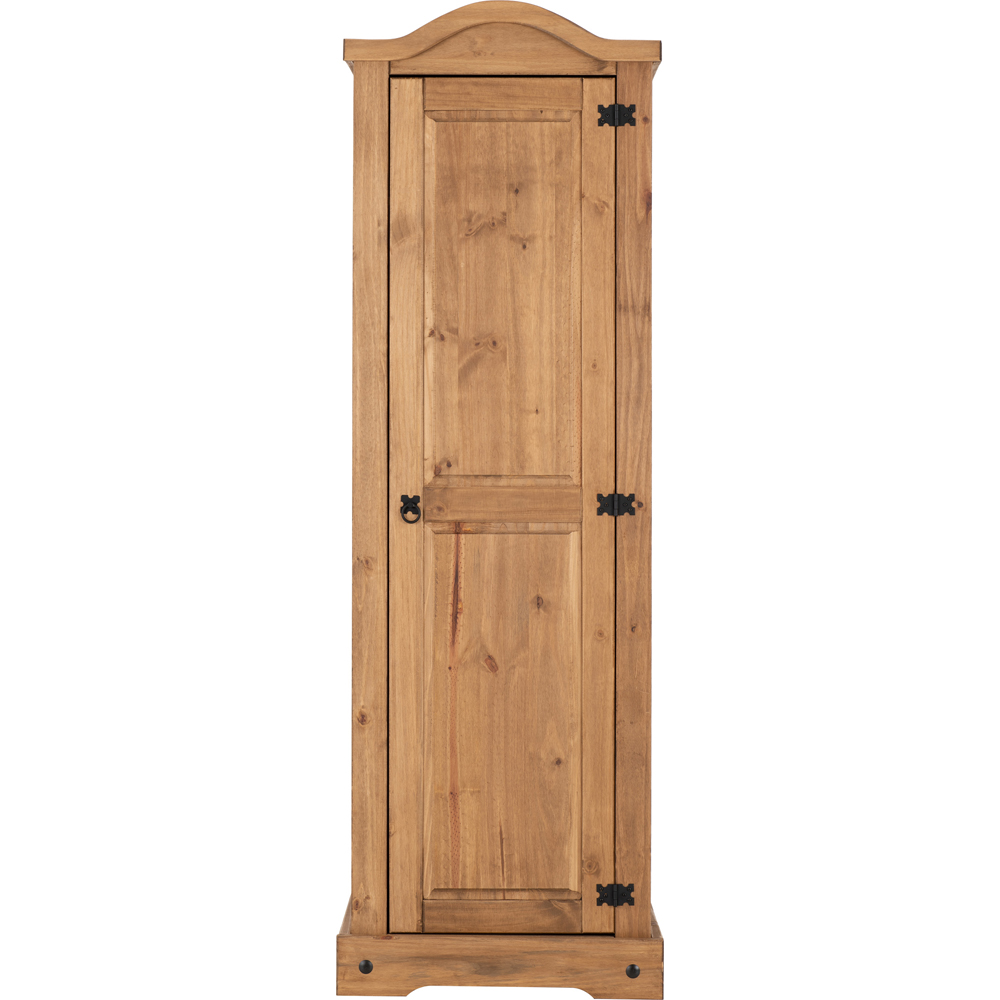 Seconique Corona Single Door Distressed Waxed Pine Wardrobe Image 3