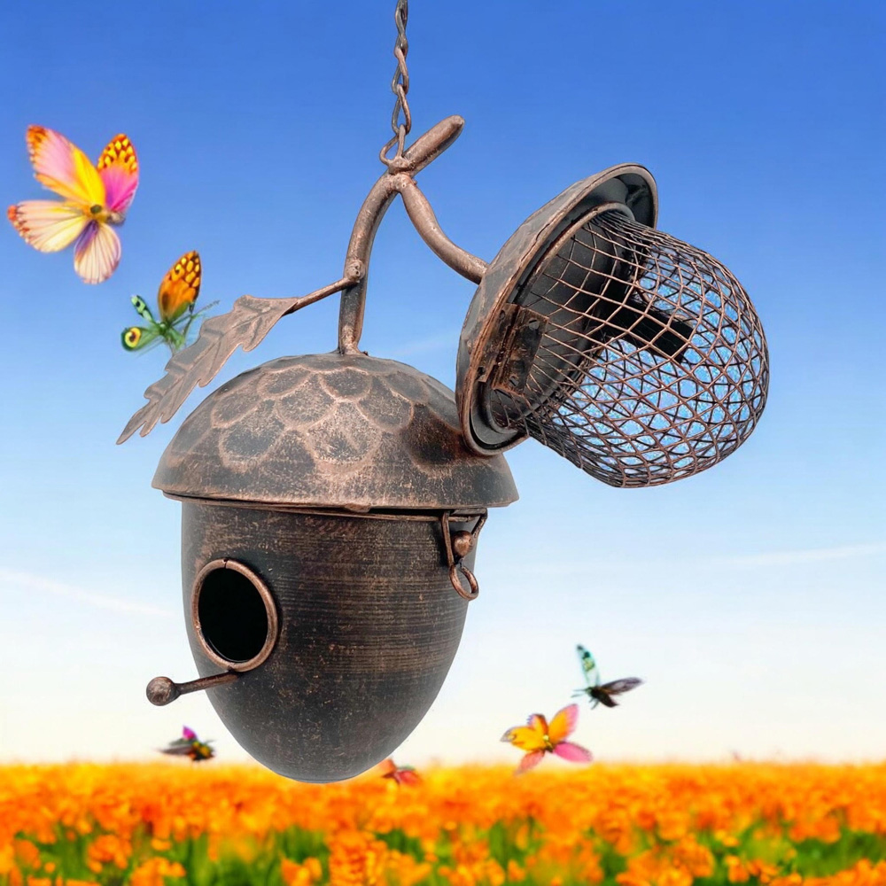 Acacia Home Metal Hanging Bird Feeder 45cm Image 2