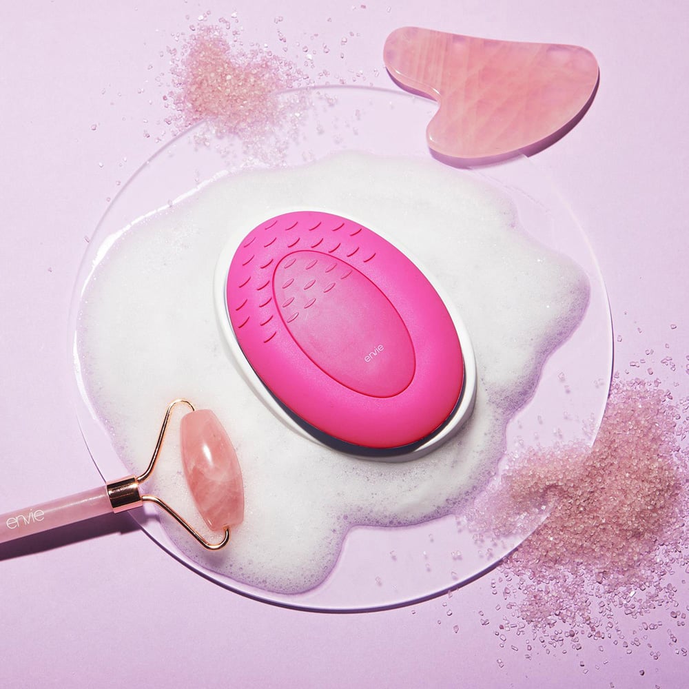 Envie Compact Pink Portable and Waterproof Facial Exfoliator Image 2
