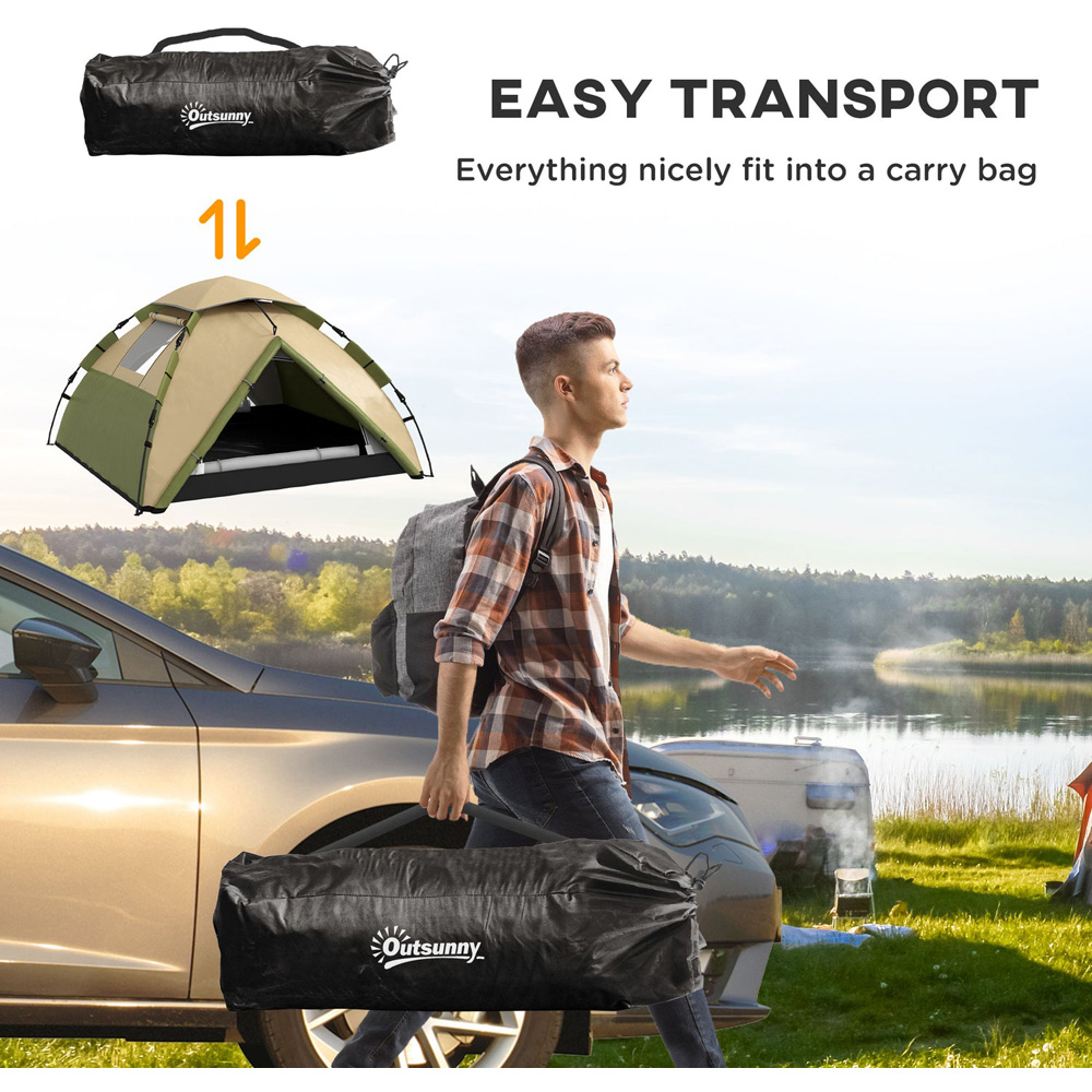 Outsunny 3-4 Person Waterproof Camping Tent Dark Green Image 7