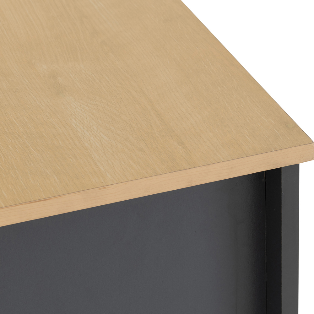 Seconique Portland 2 Drawer Grey and Oak Effect Bedside Table Image 8