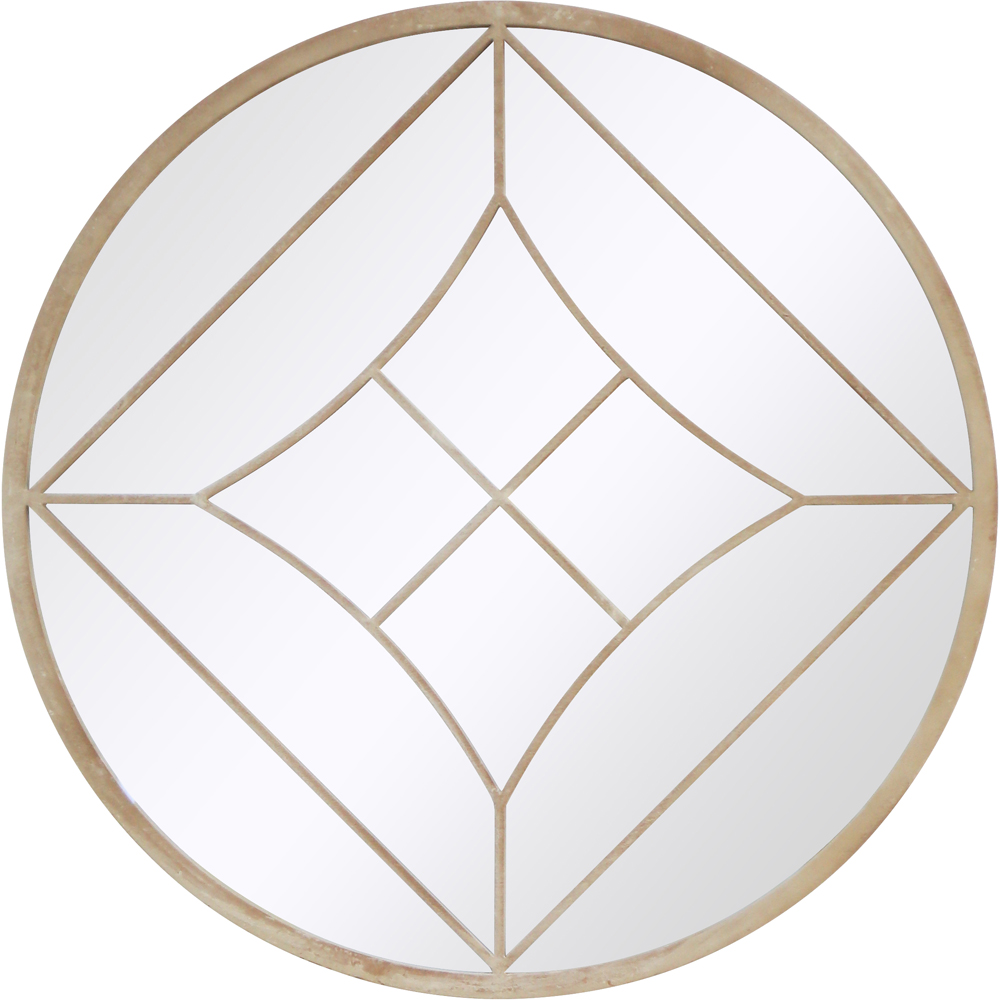Charles Bentley Lisbon Cream Sand Effect Round Wall Mirror Image 1