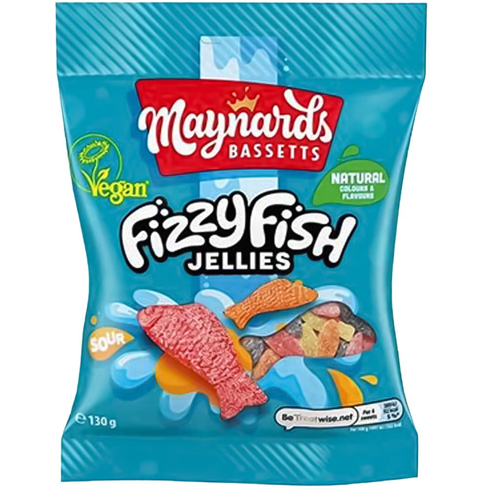 Maynards Bassetts Fizzy Fish Jellies 130g Image