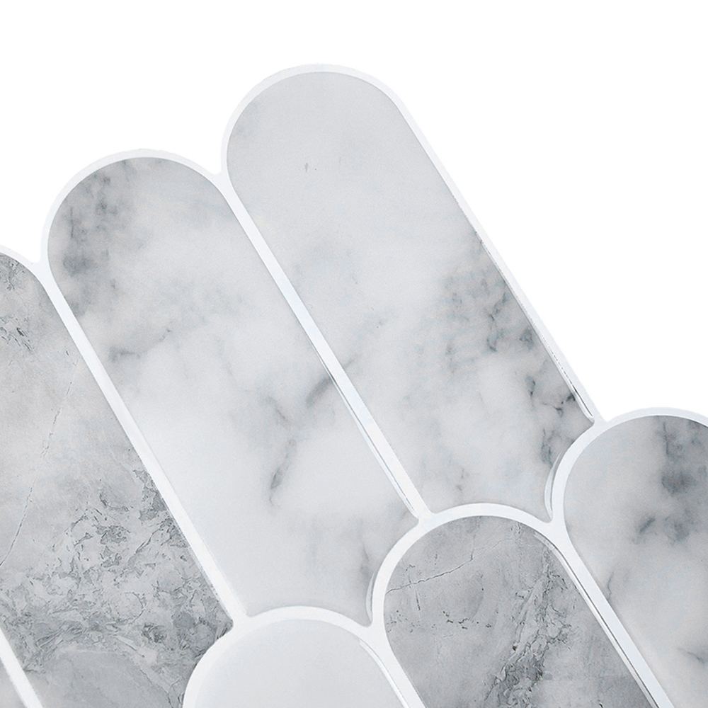 Living and Home Light Grey Marble Arch Self Adhesive Wall Sticker 10 Pack Image 4