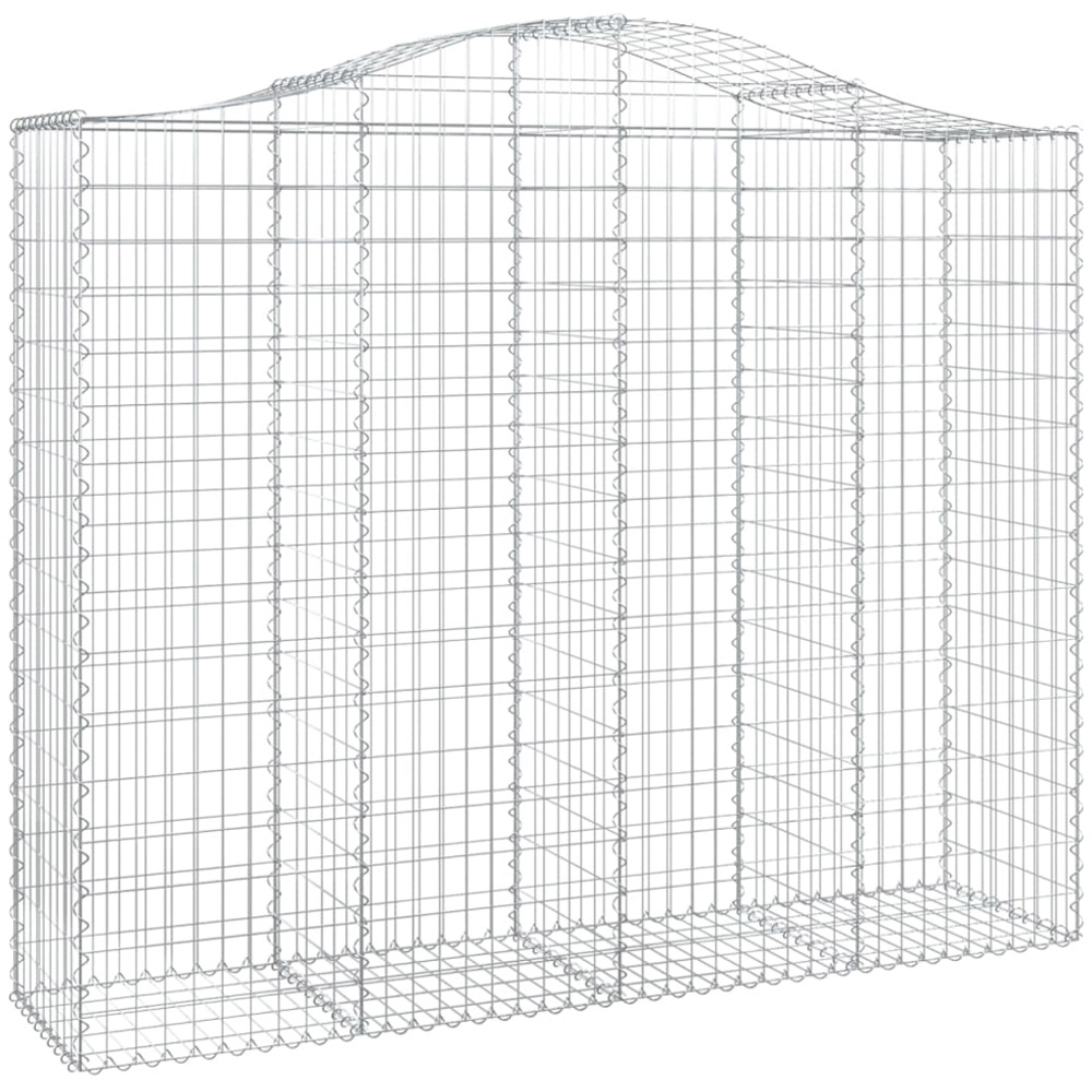 vidaXL Silver Galvanised Iron Arched Gabion Basket 200 x 50 x 160/180cm 9 Pack Image 1