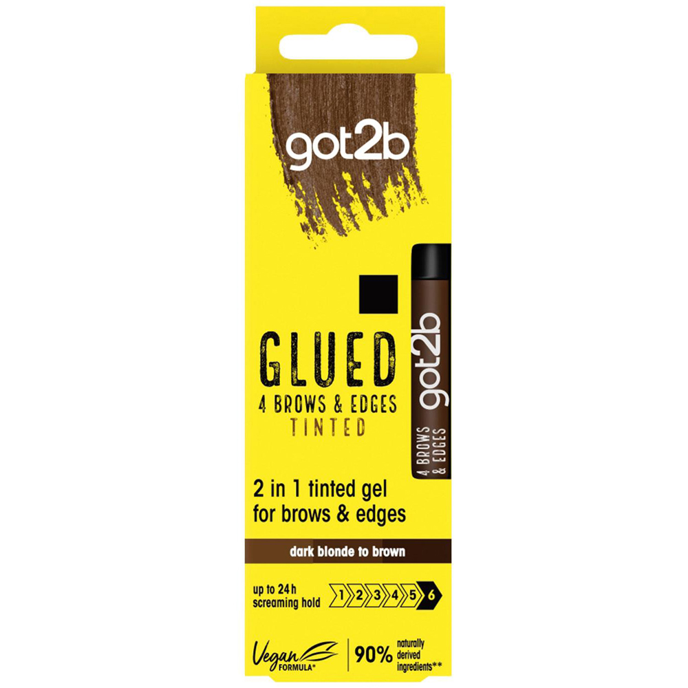 Got2b GEL Glued B & E Tint Dark Brown Strong Hold Tame Flyaways Brow Styling Gel 16ml 3 Pack Image 2