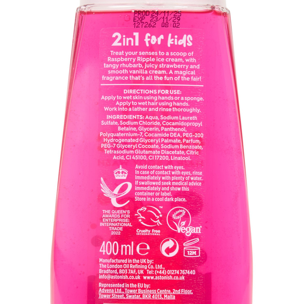 2-in-1 Raspberry Ripple Hair and Bodywash for Kids - Pink Image 3