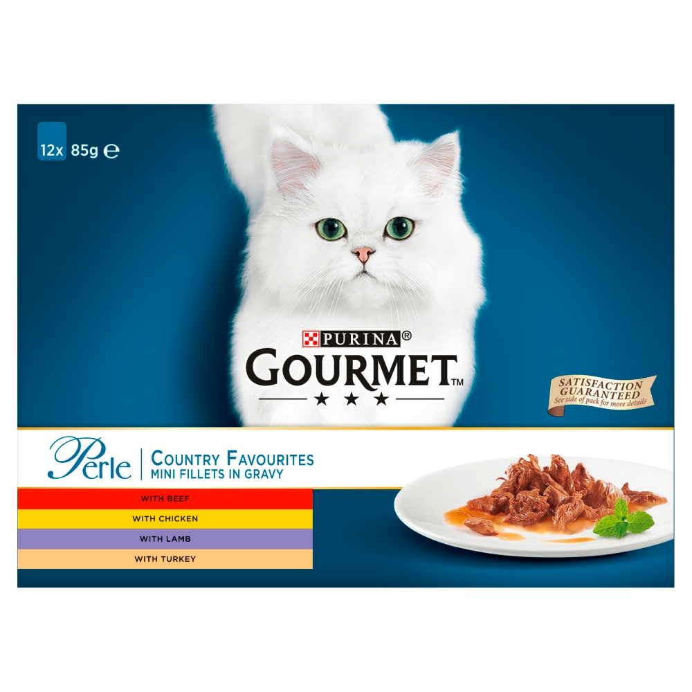 Gourmet Perle Country Favourite Cat Food 12 x 85g Image 1