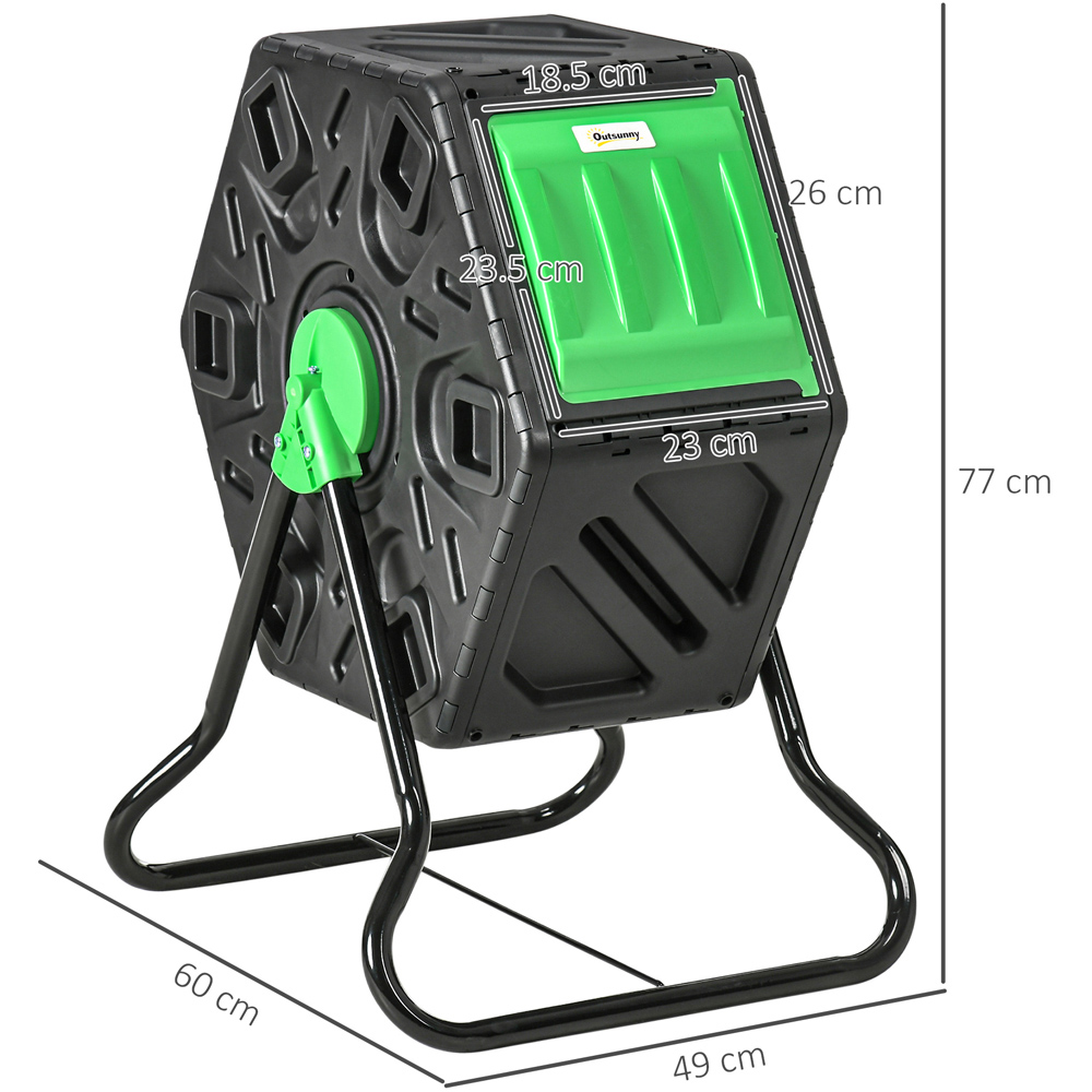Outsunny 65L Black Steel Garden Compost Bin Image 8