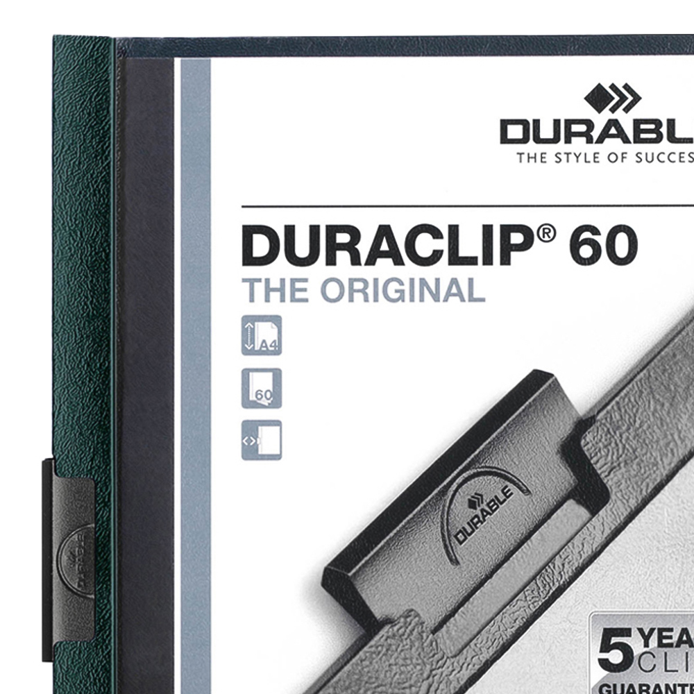 Durable DURACLIP A4 Dark Green 60 Sheet Document Clip File Folder 25 Pack Image 2