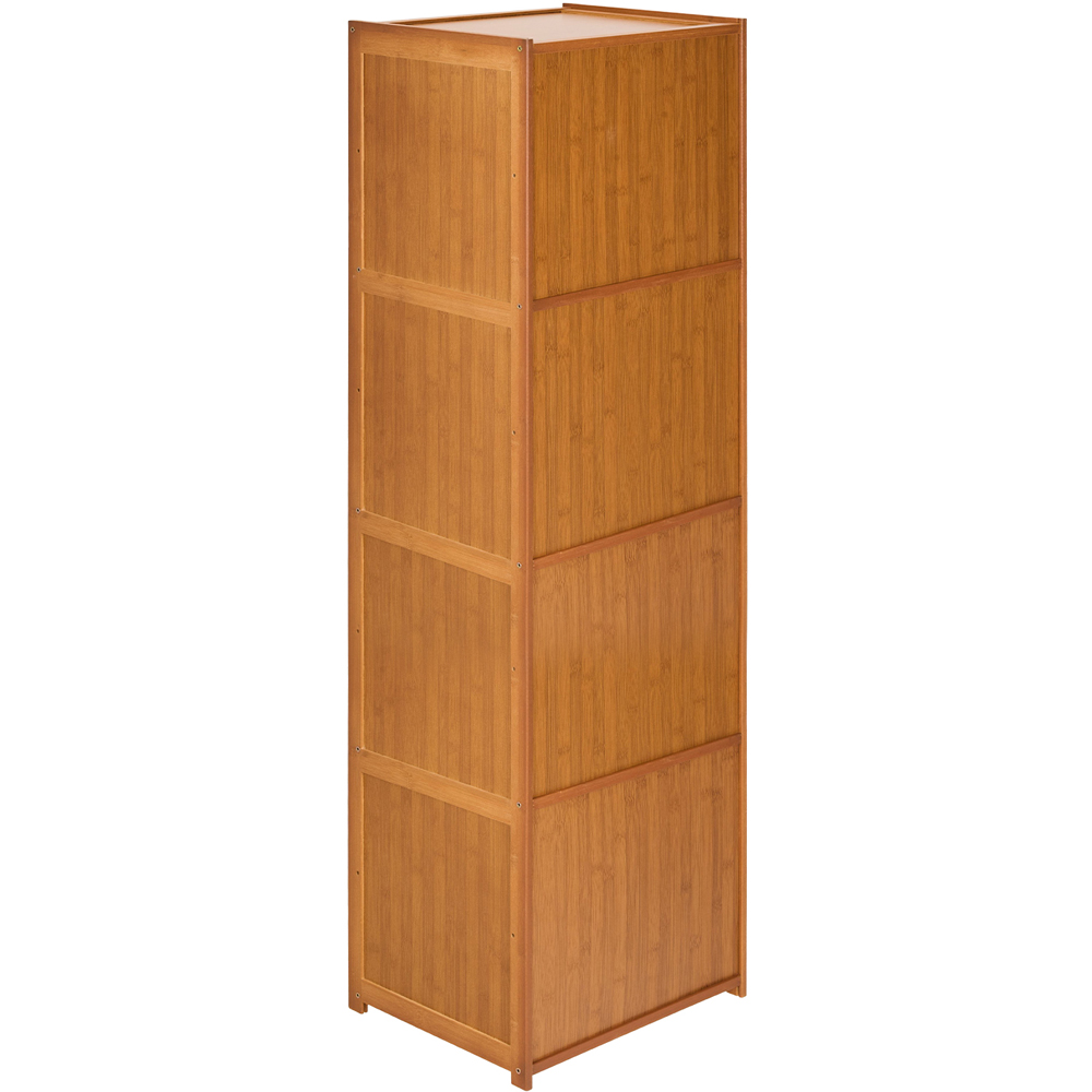 Living and Home 4 Acrylic Door Brown Bamboo Bookcase Image 6