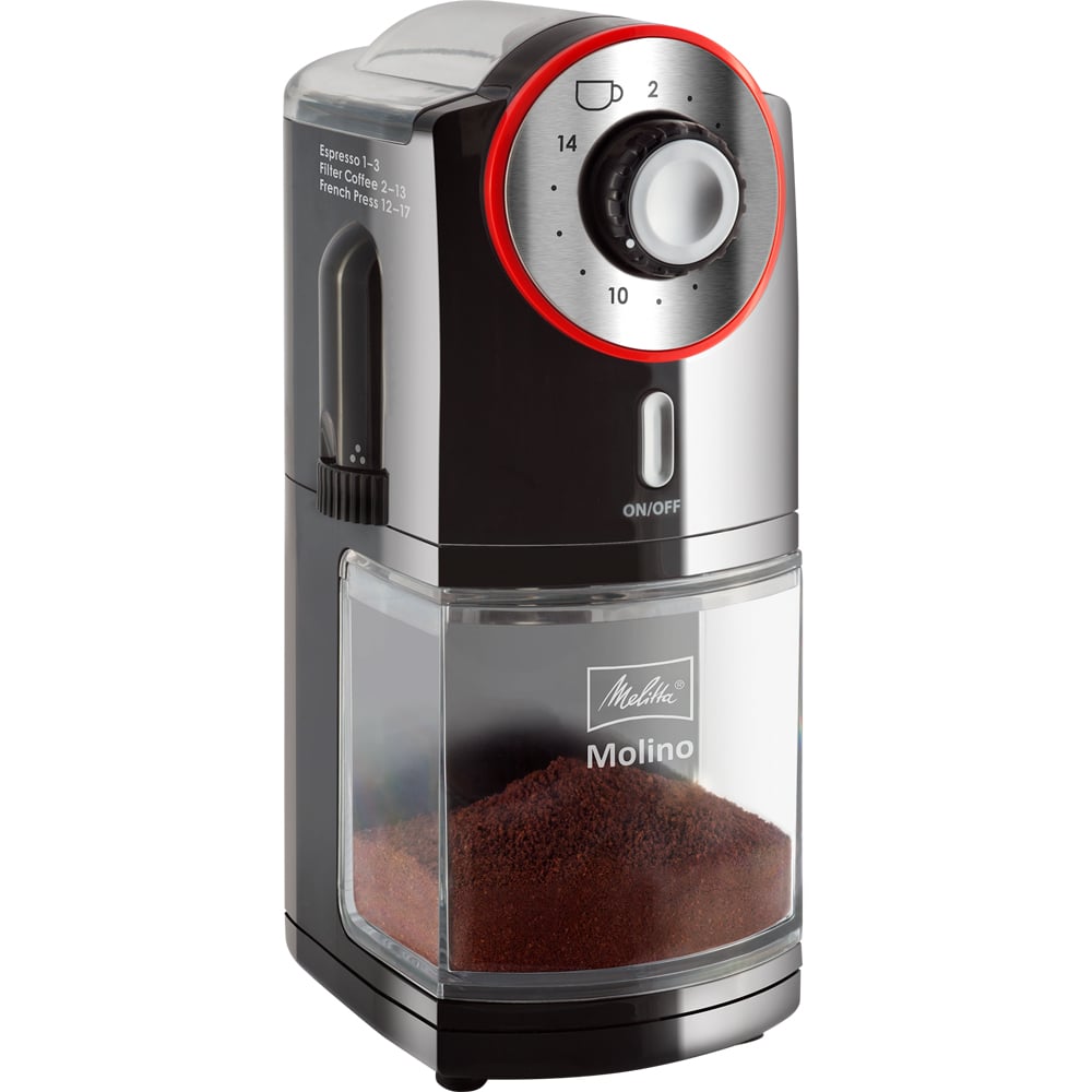 Melitta Molino 1019-01 Black and Red Electrical Coffee Grinder Image 1