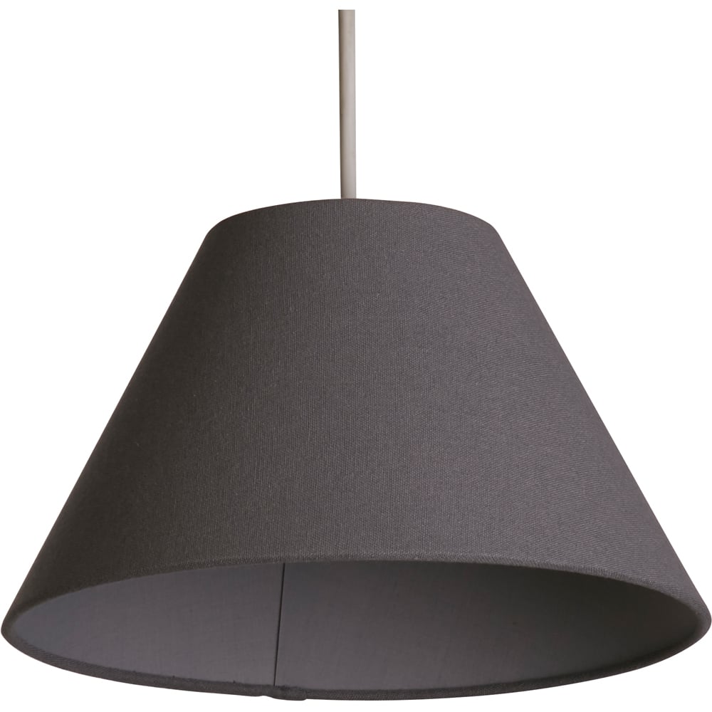 Lighting Collection Luna Linen Grey Tapered Shade Image 1