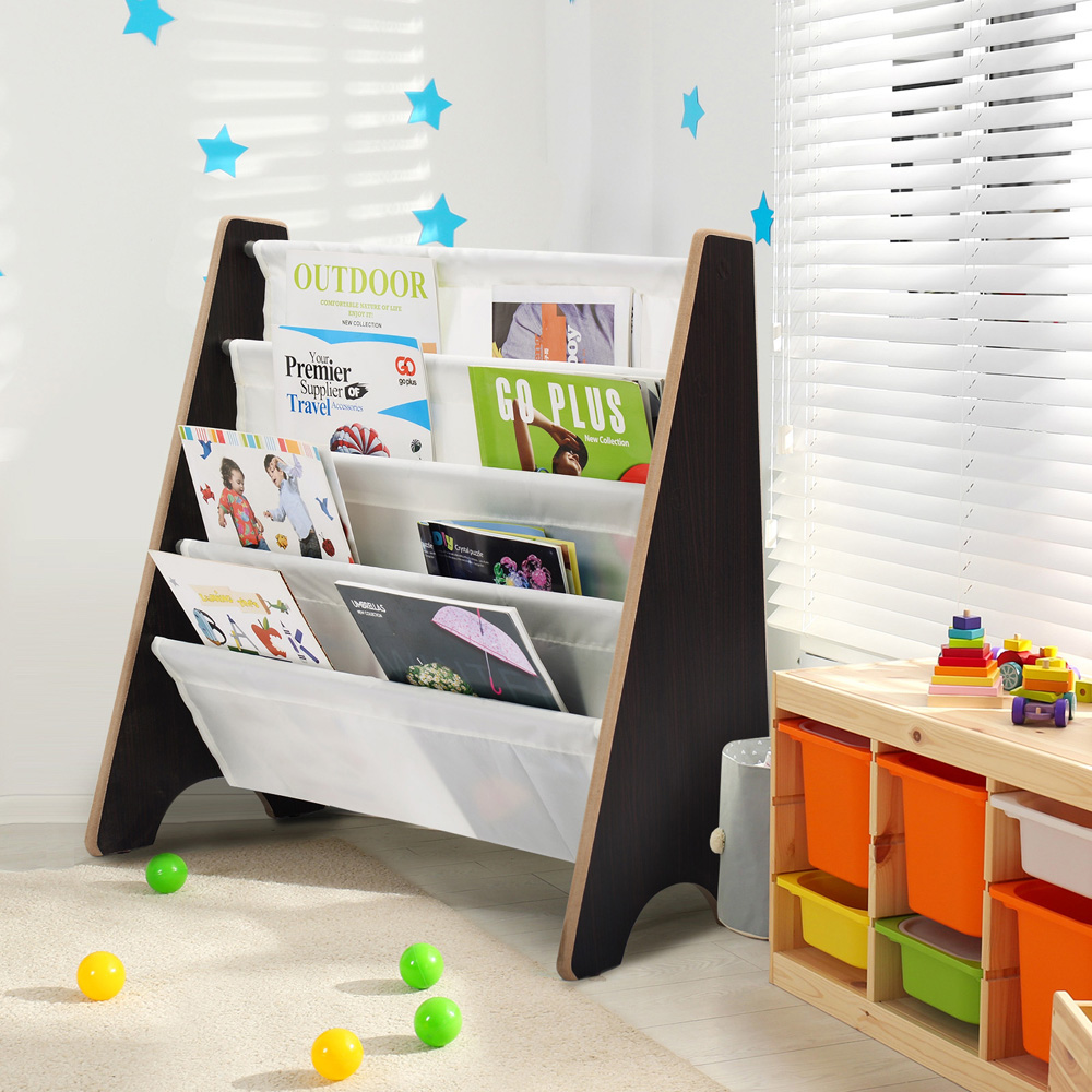 Costway 4 Shelf Kids Coffee Bookcase Image 9