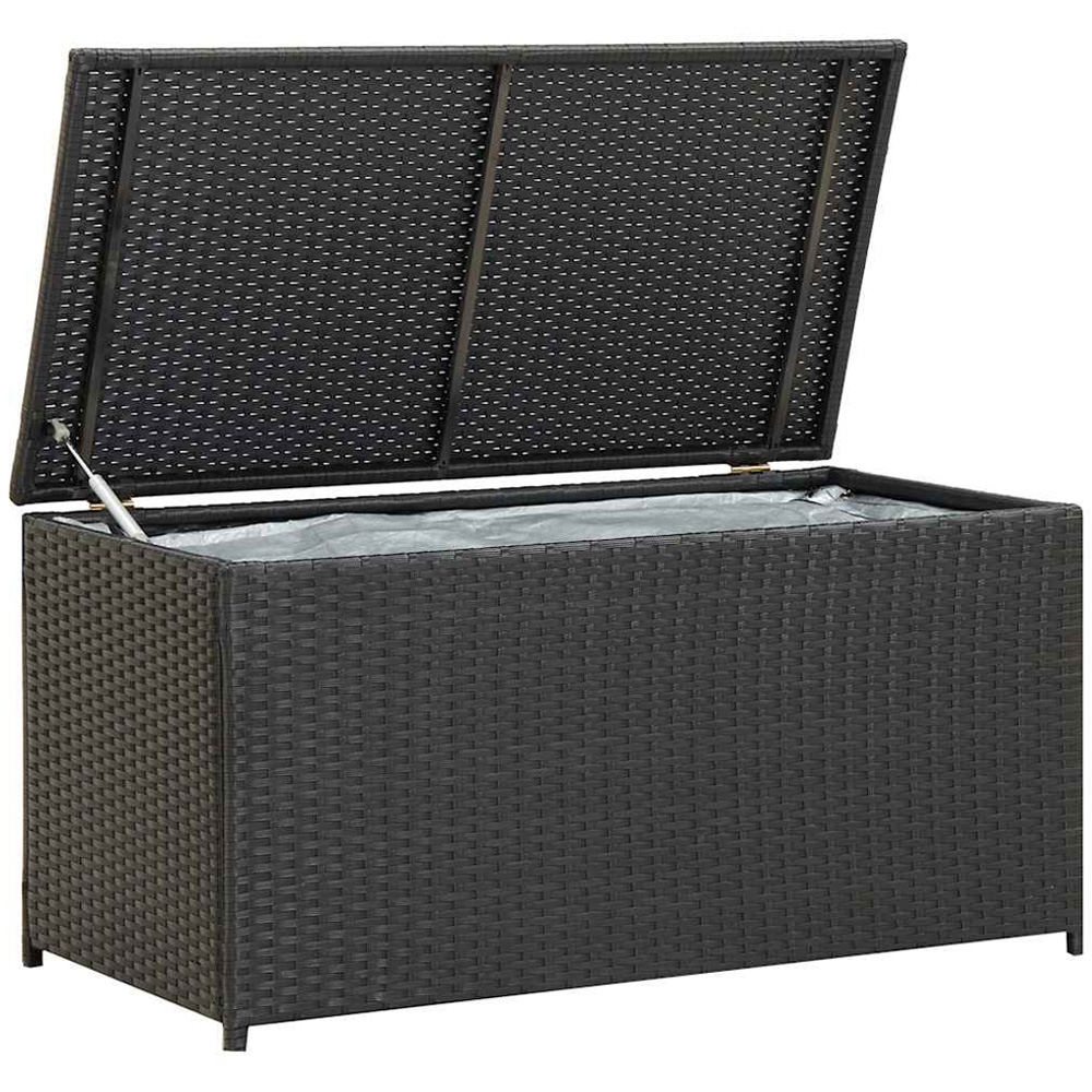 vidaXL 50 x 100 x 50cm Black Poly Rattan Garden Storage Box Image 3