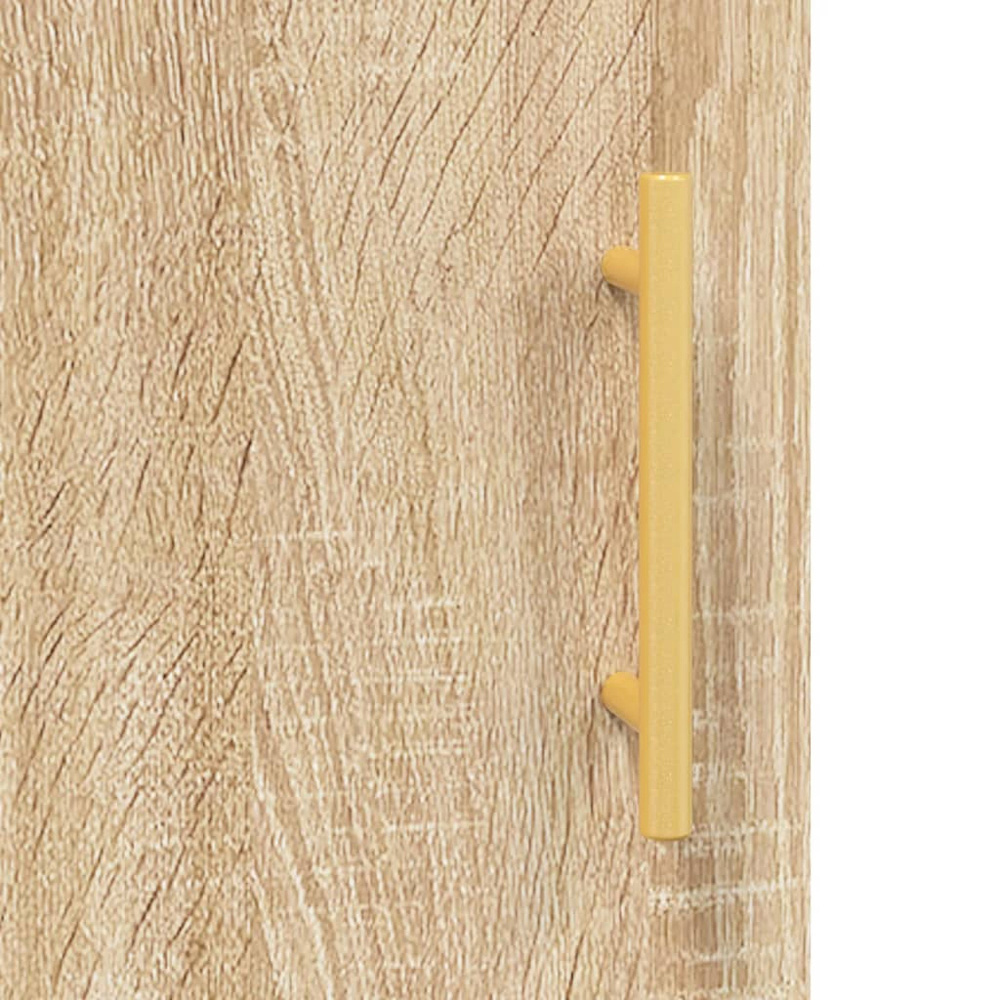 vidaXL 2 Door Computer Desk Sonoma Oak and Gold Image 9