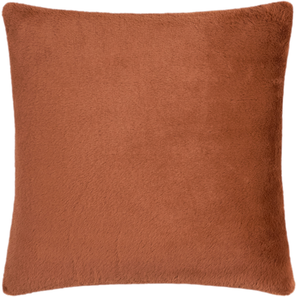 Furn Autumn Trail Embroidered Rust Faux Fur Cushion 45 x 45cm Image 2