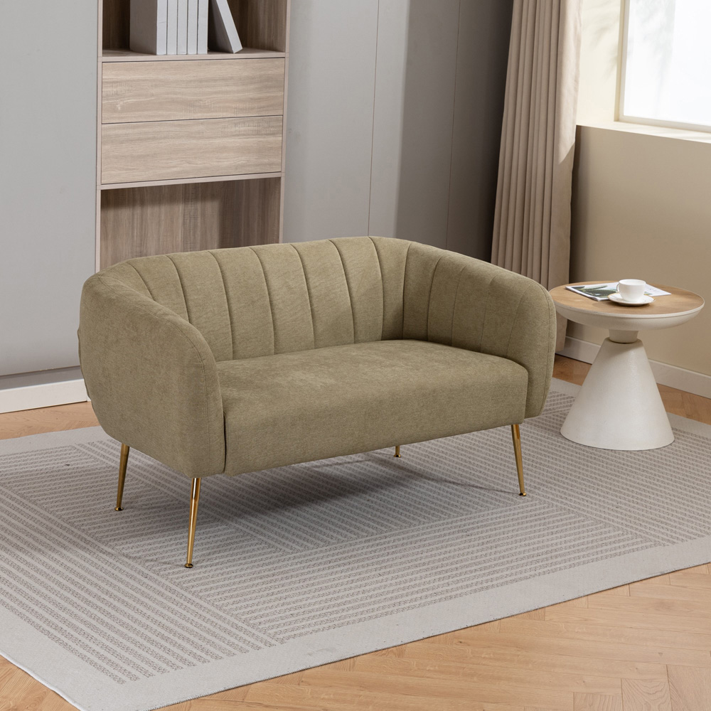 Artemis Home Stanton 2 Seater Pistachio Fabric Shell Accent Sofa Image 7