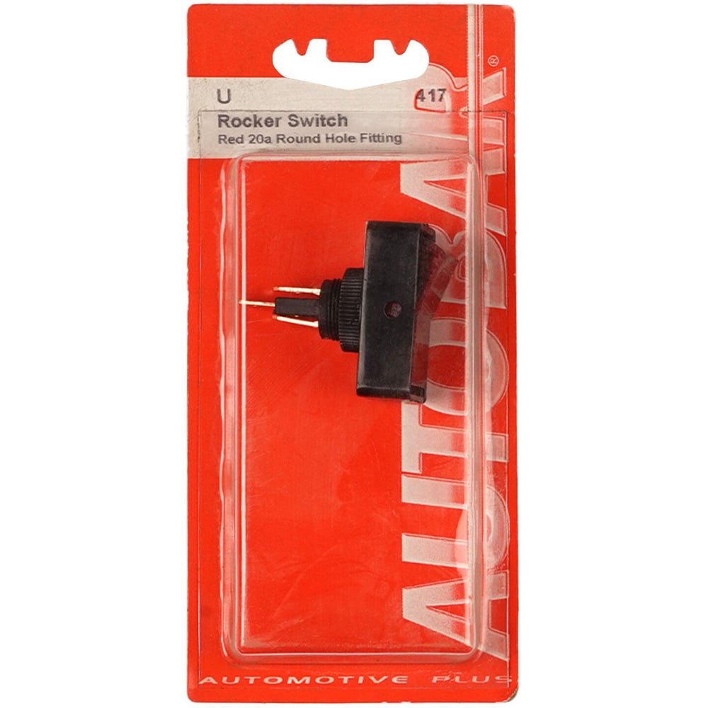 Autobar Illuminated Round Hole Fitting Rocker Red Switch Image