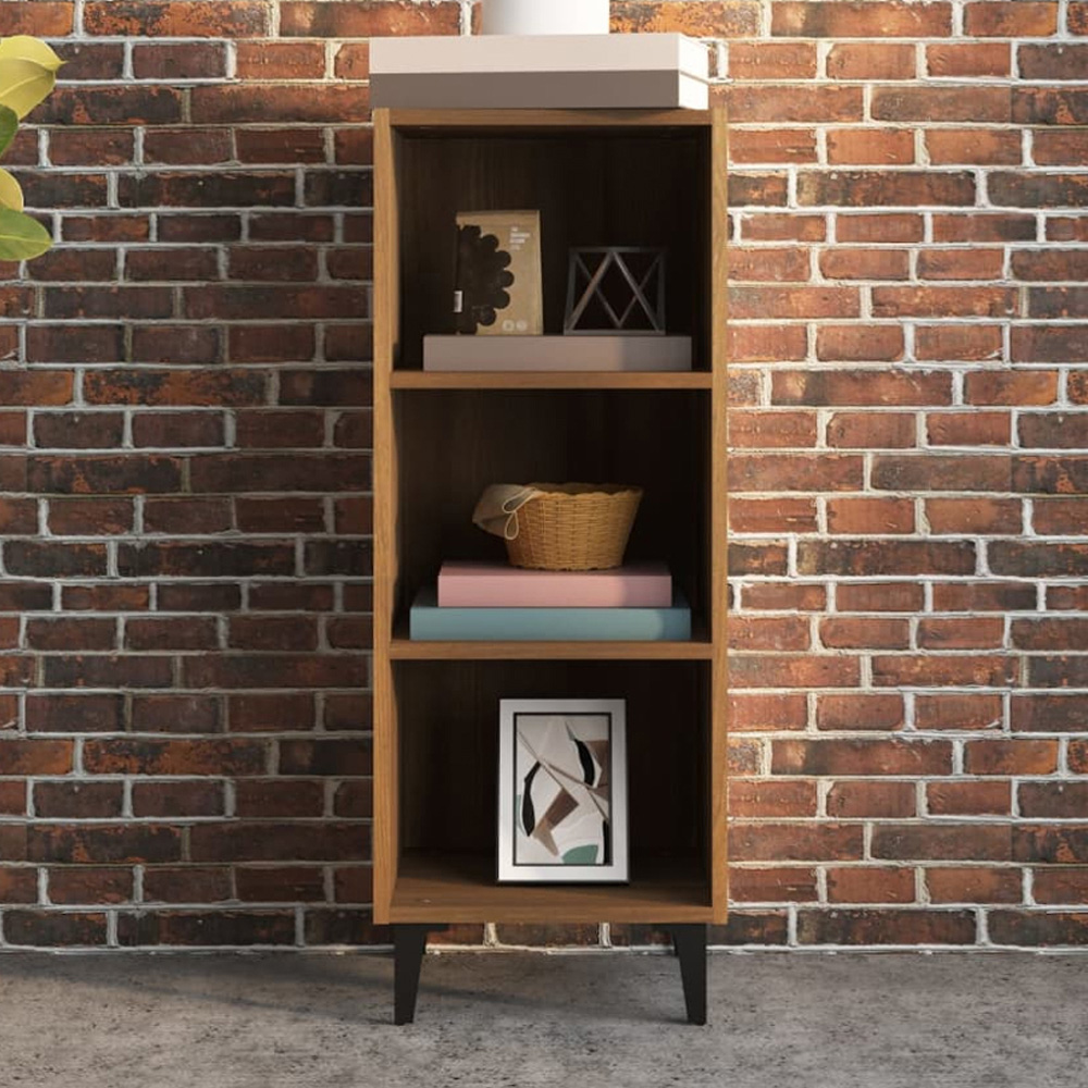 vidaXL 3 Shelf Brown Oak Sideboard Image 1
