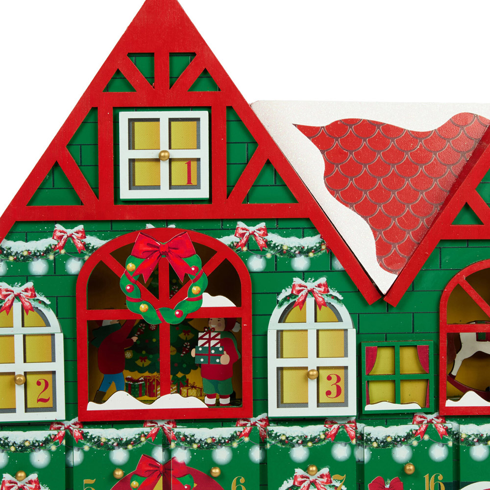 Wooden Christmas House Advent Calendar Image 7