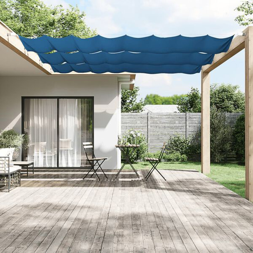 vidaXL Blue Oxford Fabric Vertical Awning 60cm x 3.6m Image 1