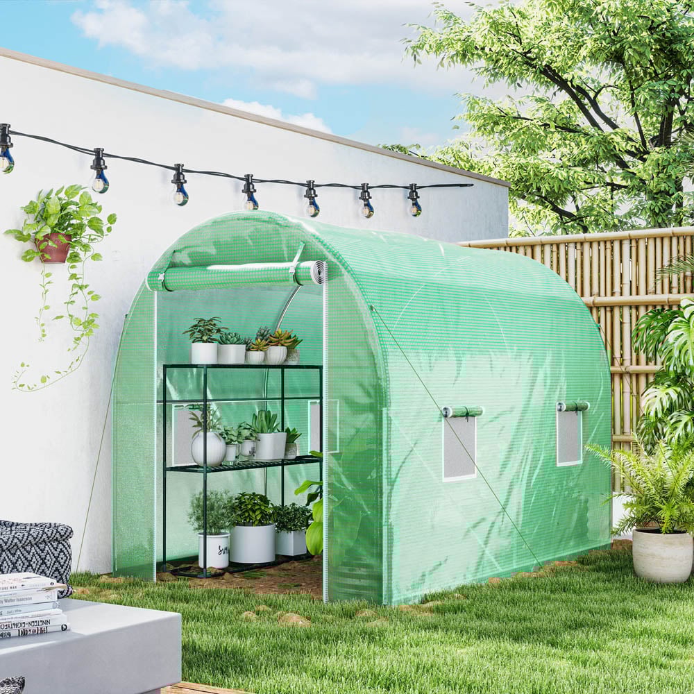 Outsunny 6.3 x 9.8ft Polytunnel Walk-in Grow Plant Steel Greenhouse Image 2
