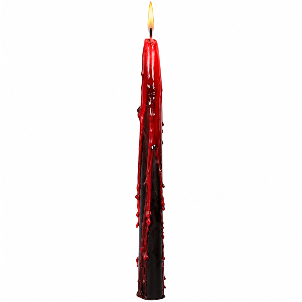 Marco Paul Set of 4 Vampire Tears Blood Effect Black Taper Halloween Candles Image 3