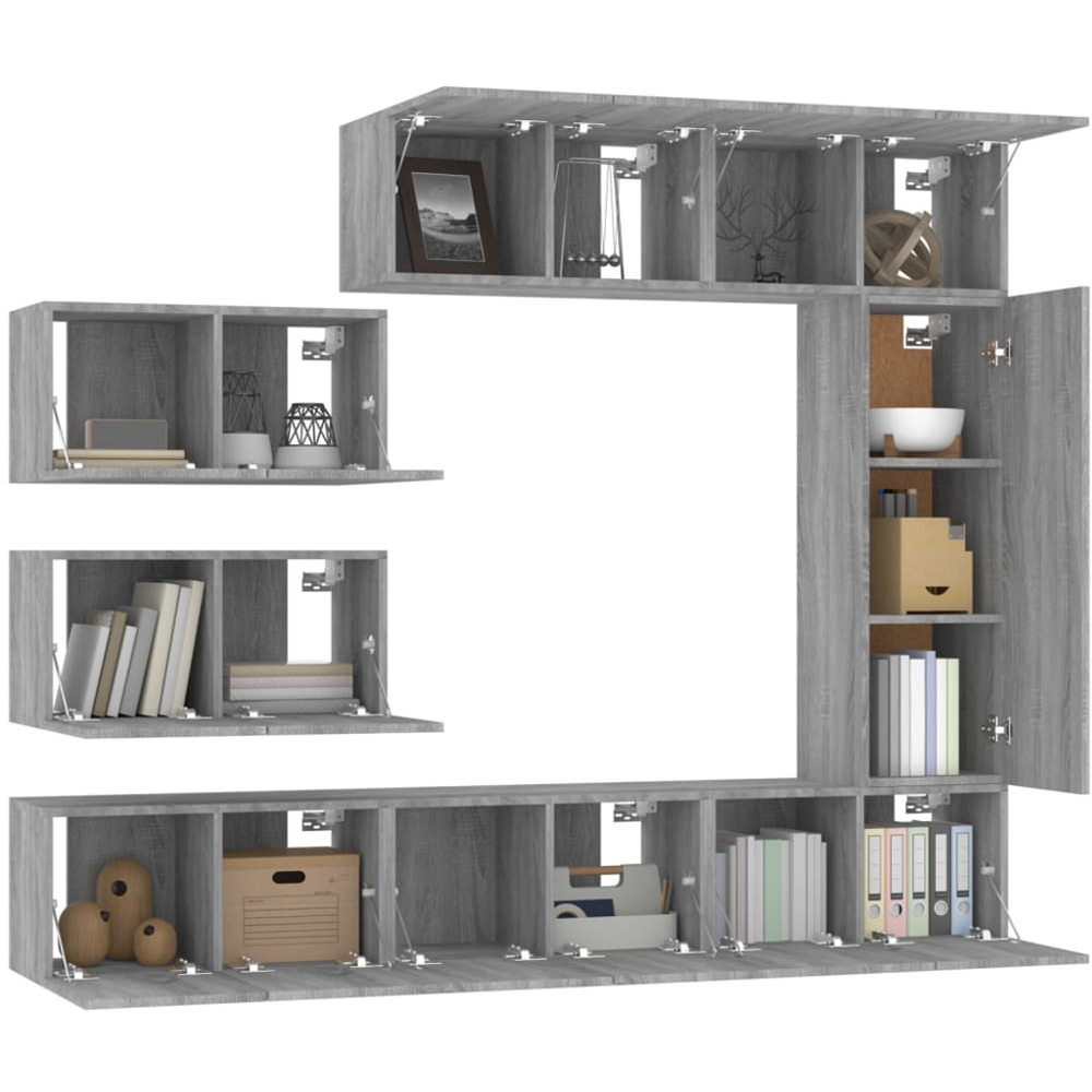 vidaXL 15 Door Grey Sonoma TV Cabinet Image 3