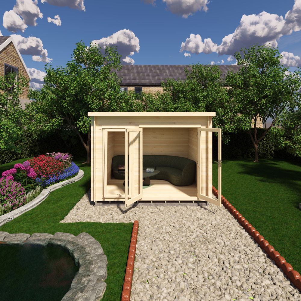 Shire Tilney 10 x 10ft Pent Garden Log Cabin Image 4