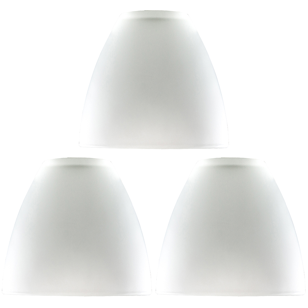 ValueLights White Glass Dome Shaped Lamp Shade 3 Pack Image 1