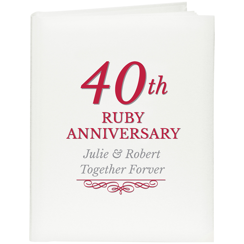 Personalised Memento Personalised 40th Ruby Anniversary Traditional Photo Album Image 1