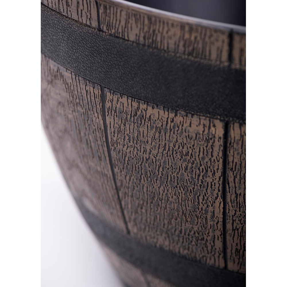 Thompson and Morgan Wooden Barrel Effect Curved Planter 21cm Image 3