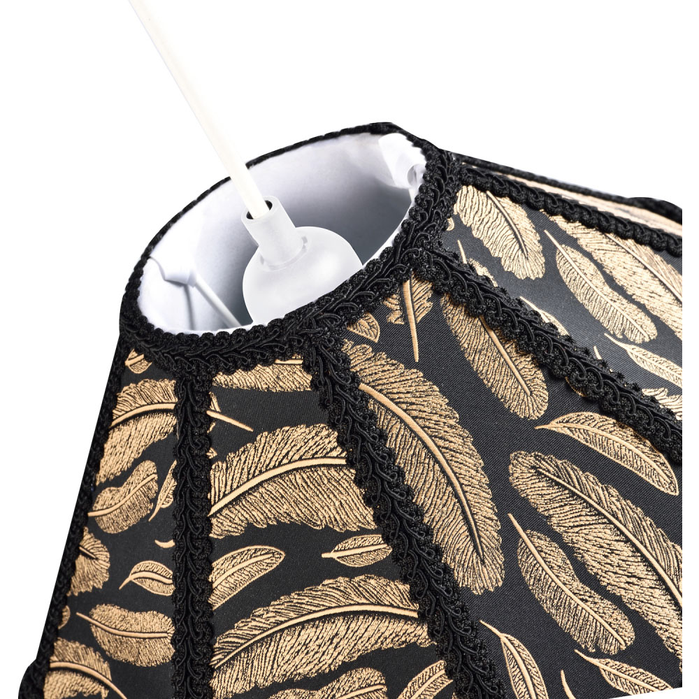 Happy Homewares Black Victorian Empire Tassels and Golden Leaves Pendant Shade Image 6
