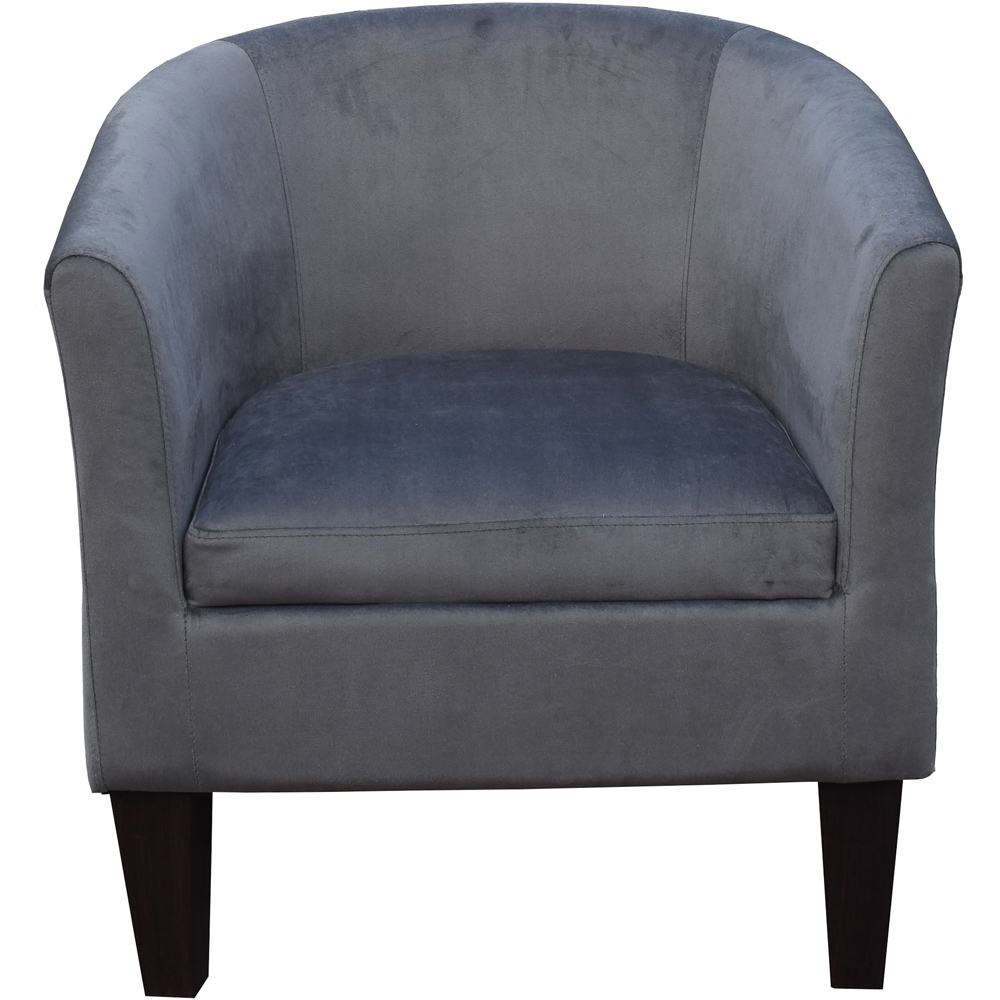 Comfy Living Grey Brushed Velvet Tub Chair Image 2