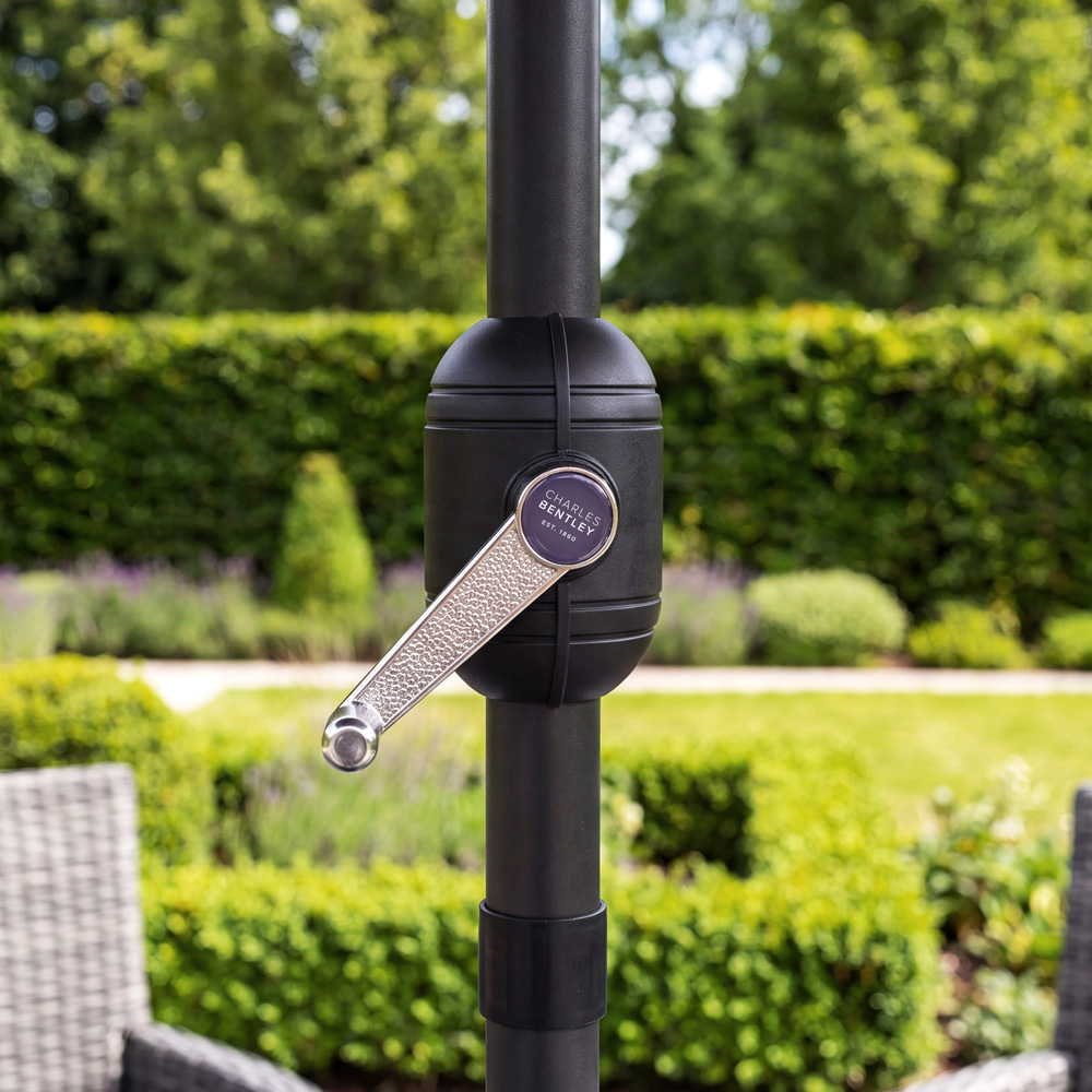 Charles Bentley Taupe Metal Crank and Tilt Parasol 2.7m Image 5