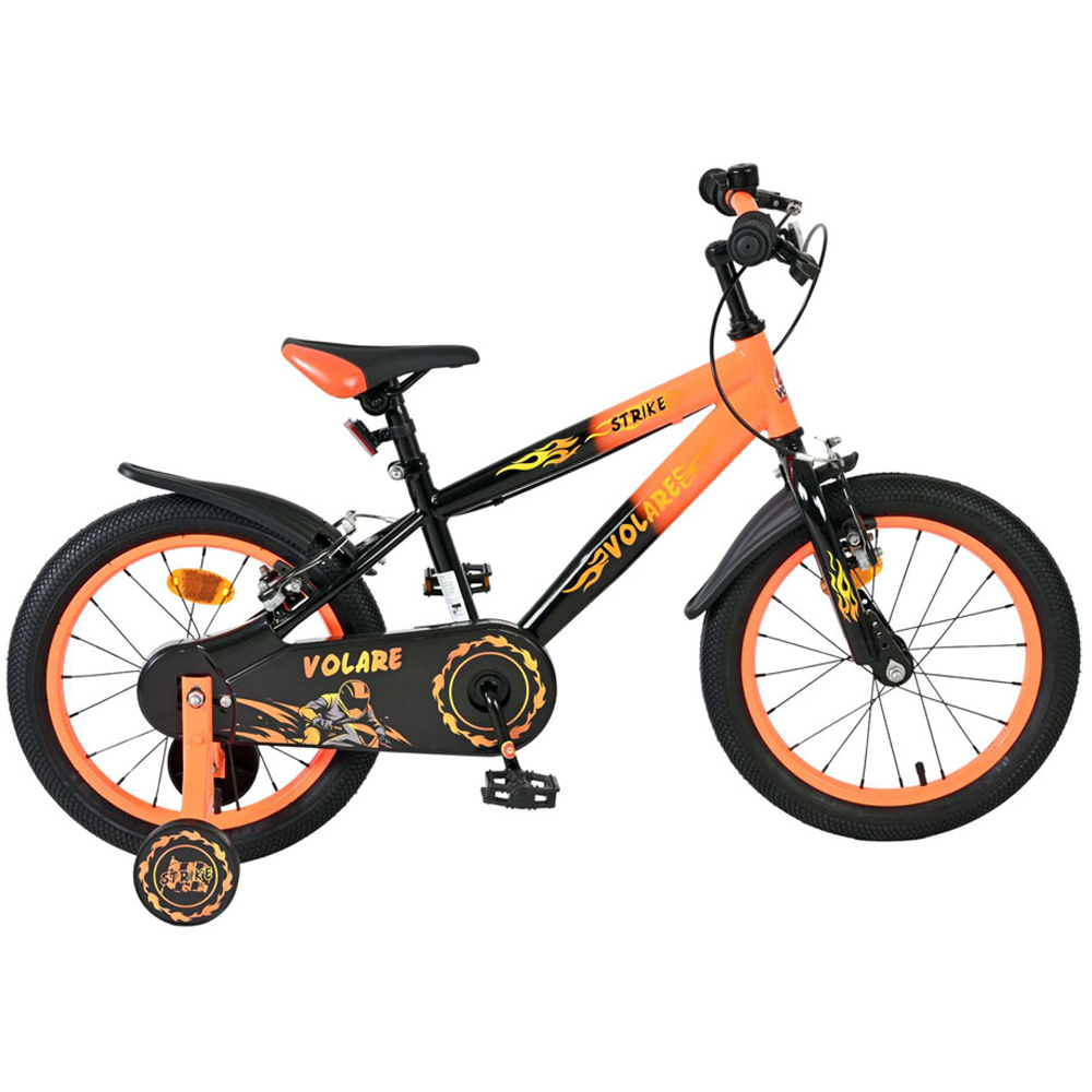Volare Strike Kids 16 inch Orange and Black Bike with Stabilisers Image 5