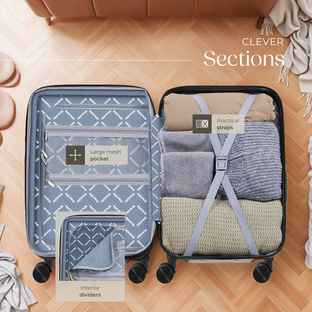 Tectake Brice Set of 3 Champagne Hard Shell Travel Suitcase Set Image 7