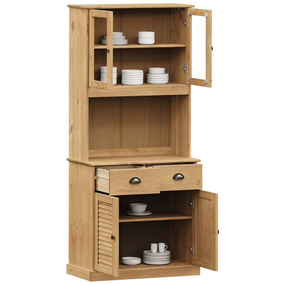 vidaXL Vigo 4 Door 2 Drawer Natural Highboard Image 3